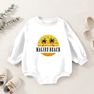 Discover Malibu Beach black Baby Romper Sweatshirts