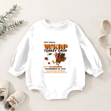 Discover First annual WKRP Turkey Drop with Les Nessman Baby Romper Sweatshirts