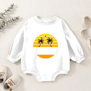 Discover Malibu Beach white Baby Romper Sweatshirts