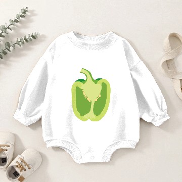 Discover Bell pepper green Baby Romper Sweatshirts