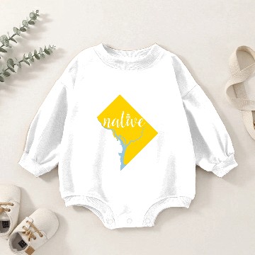 Discover Vector Map of Washington DC: native & capitol dome Baby Romper Sweatshirts