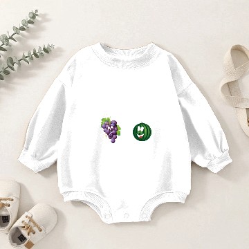 Discover Funny Food Design - Grape & Melon Baby Romper Sweatshirts