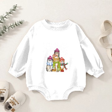 Discover cat jingle bells Baby Romper Sweatshirts