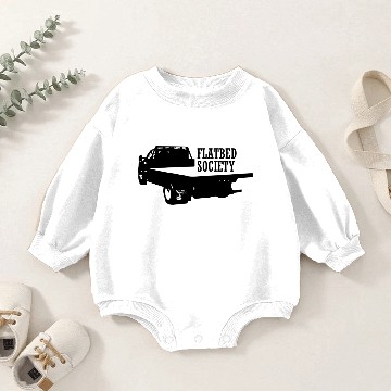 Discover Flatbed society logo black Baby Romper Sweatshirts