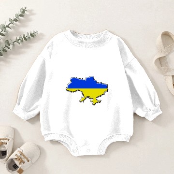 Discover Ukraine Flag Map Baby Romper Sweatshirts
