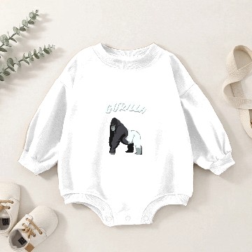 Discover Gorilla ape primate human king kong silverback Baby Romper Sweatshirts