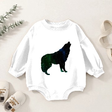 Discover Galaxy wolf Baby Romper Sweatshirts