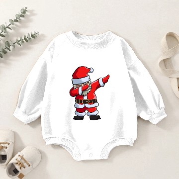 Discover Dabbing Santa Baby Romper Sweatshirts