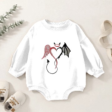 Discover Angel Devil heart Red Baby Romper Sweatshirts