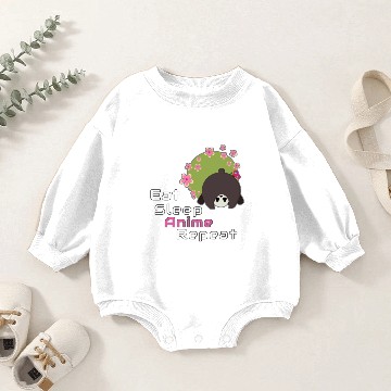 Discover Fun Anime Panda Eat Sleep Anime Repeat Baby Romper Sweatshirts