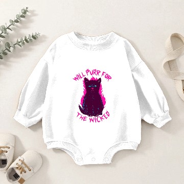 Discover will purr for the wicked Baby Romper Sweatshirts