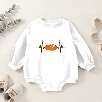 Discover pulse heartbeat frequency hunger loaf bread slice Baby Romper Sweatshirts