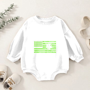 Discover St Patricks Day - Green Flag Baby Romper Sweatshirts