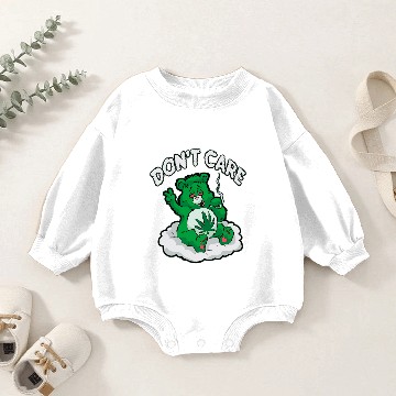Discover DO NOT CARE BEAR Smoking Bear Hemp Leaf Ganja 420 Baby Romper Sweatshirts