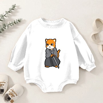 Discover Samurai Katana Cat Baby Romper Sweatshirts