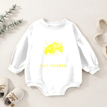 Discover Real men eat cheese gift Baby Romper Sweatshirts