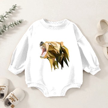 Discover Polygon grizzly bear Baby Romper Sweatshirts