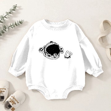 Discover Hand Drawn Spaceman, Space Man, Astronaut, NASA Baby Romper Sweatshirts