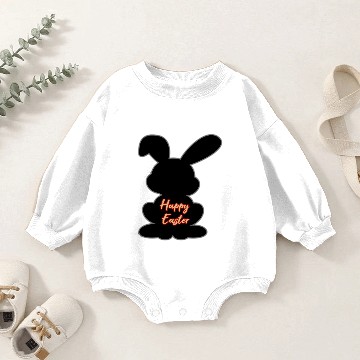 Discover Happy Easter Bunny black lovely Baby Romper Sweatshirts