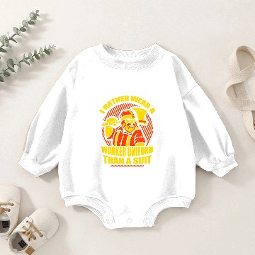 Discover Construction Worker Baby Romper Sweatshirts