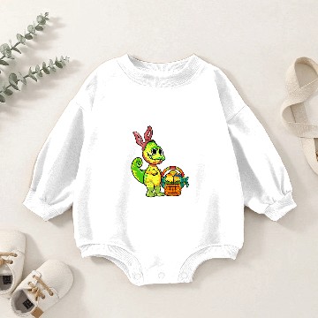 Discover Cute Chameleon Easter Eggs Egg Hunt graphic Baby Romper Sweatshirts