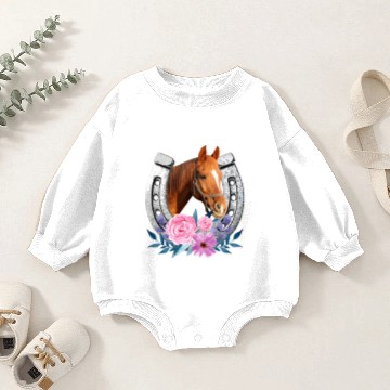 Discover Cow Girl Horse Baby Romper Sweatshirts