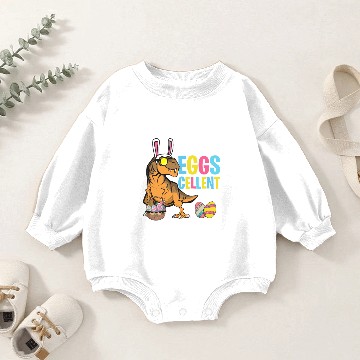 Discover Easter eggs T-Rex Dino rabbit ears funny gift Baby Romper Sweatshirts