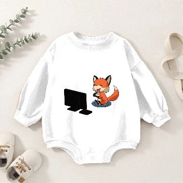 Discover Fox playing PlayStation Baby Romper Sweatshirts