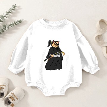 Discover Samurai Cat Baby Romper Sweatshirts