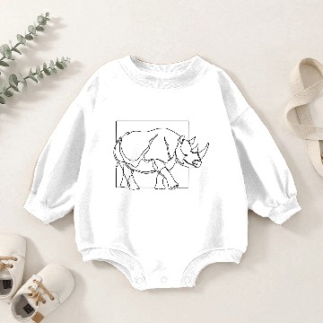 Discover Rhinoceros Baby Romper Sweatshirts
