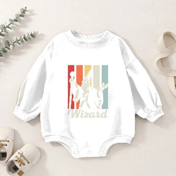 Discover Wizard Witchcraft Sorcerer Magic Retro Cool Gift Baby Romper Sweatshirts