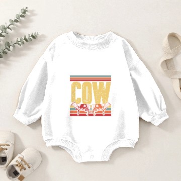 Discover Cow farm animal gift Baby Romper Sweatshirts