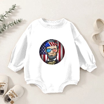Discover Abraham Lincoln President on 4th Of July Baby Romper Sweatshirts