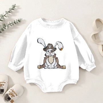 Discover Pirate bunny easter rabbit gift easter egg kid Baby Romper Sweatshirts