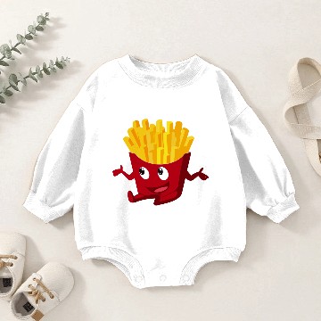 Discover French fries face gift Baby Romper Sweatshirts
