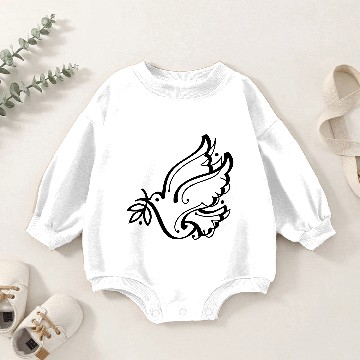 Discover Dove Olive Branch Calligraphy 1c Baby Romper Sweatshirts