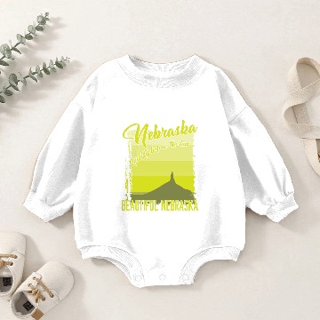 Discover Nebraska state gift Baby Romper Sweatshirts