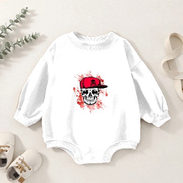 Discover Red Skull Basecap Old School Baby Romper Sweatshirts