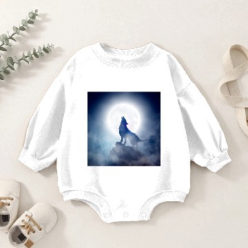 Discover Howling Wolf Mug Baby Romper Sweatshirts