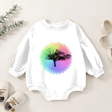 Discover rainbow tree silhouette colorful - present idea Baby Romper Sweatshirts