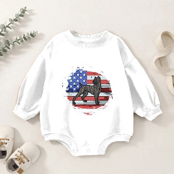 Discover Cane Corso Flag Cutout - Crop Brindle Baby Romper Sweatshirts