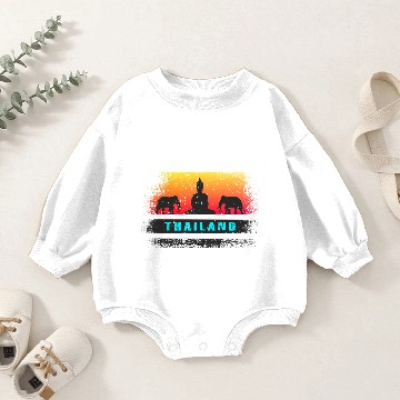 Discover Thailand / Buddha / Elephants / Gift / Siamese Baby Romper Sweatshirts