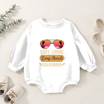 Discover Easy Living Long Beach California Baby Romper Sweatshirts