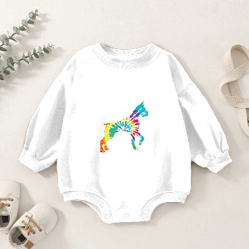 Discover Rainbow Dog Great Dane Hippie Baby Romper Sweatshirts