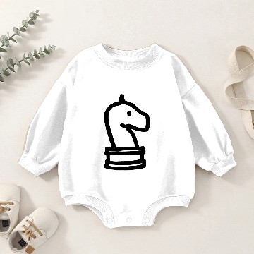 Discover chess knight black check board game king queen Baby Romper Sweatshirts