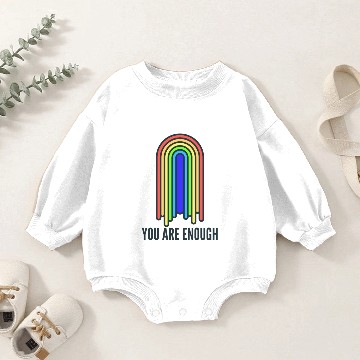 Discover You are enough rainbow Baby Romper Sweatshirts