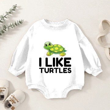 Discover I Like Turtles Baby Romper Sweatshirts