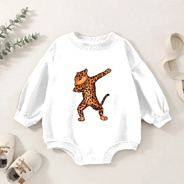 Discover Dabbing Jaguar Leopard Dab Dance Baby Romper Sweatshirts