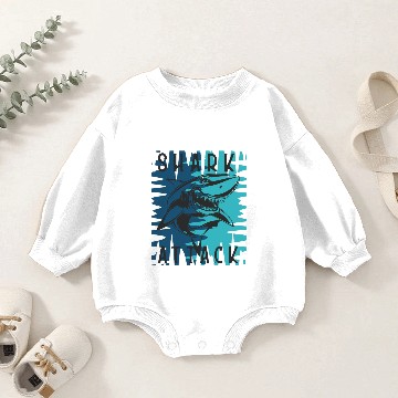 Discover Shark Attack Baby Romper Sweatshirts