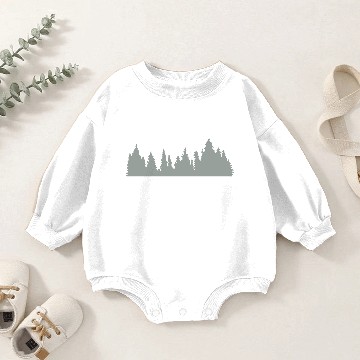 Discover full moon moon night sunset trees forest conifer f Baby Romper Sweatshirts